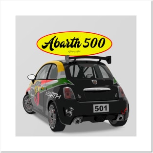 ABARTH 500 501 Back Posters and Art